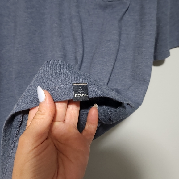 PRANA Polo Shirt Men’s XXL Blue Short Sleeve Button Up Pocket Sustainable Casual - Picture 5 of 10